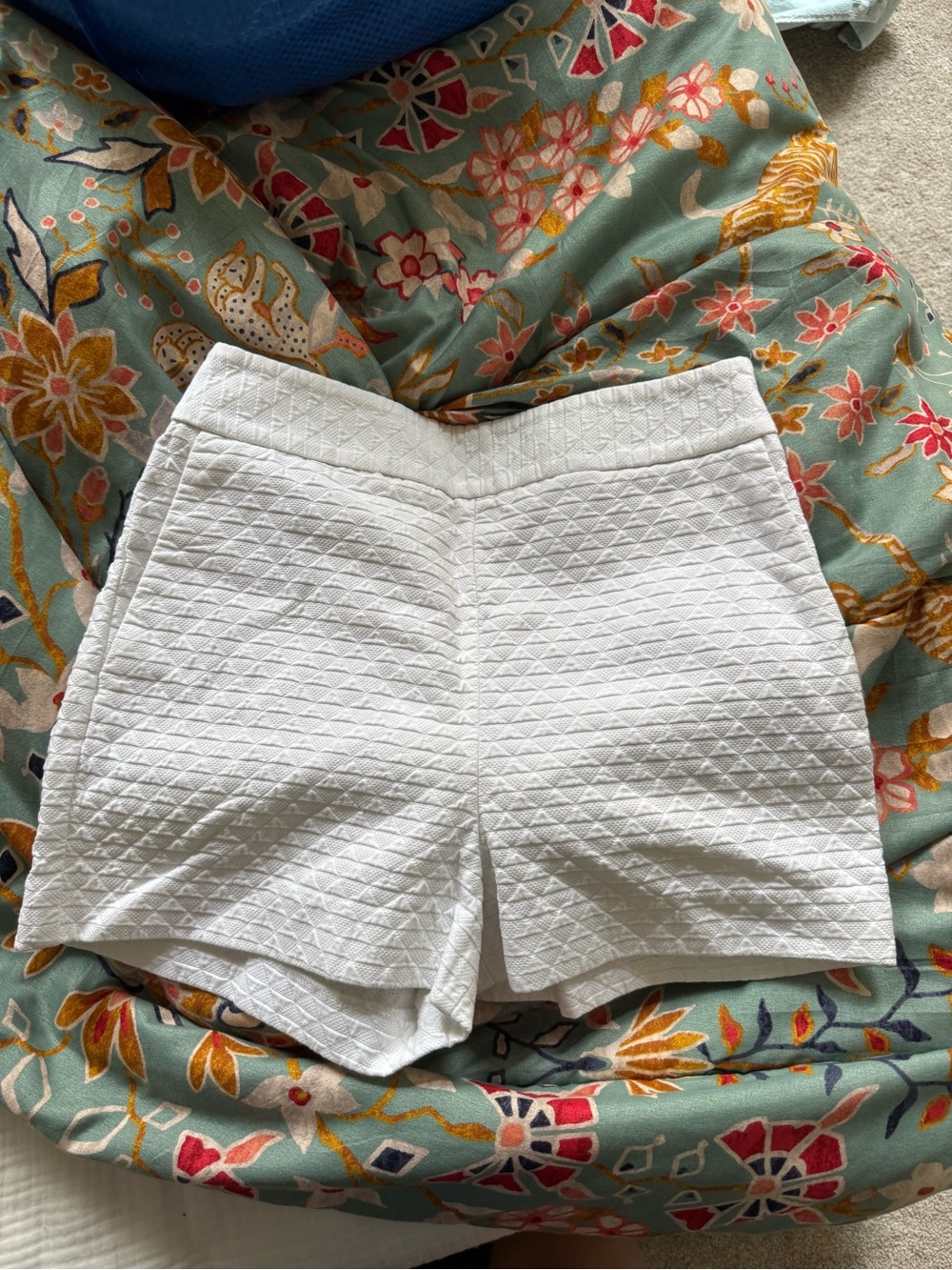 Express White Quilted High Waist Shorts